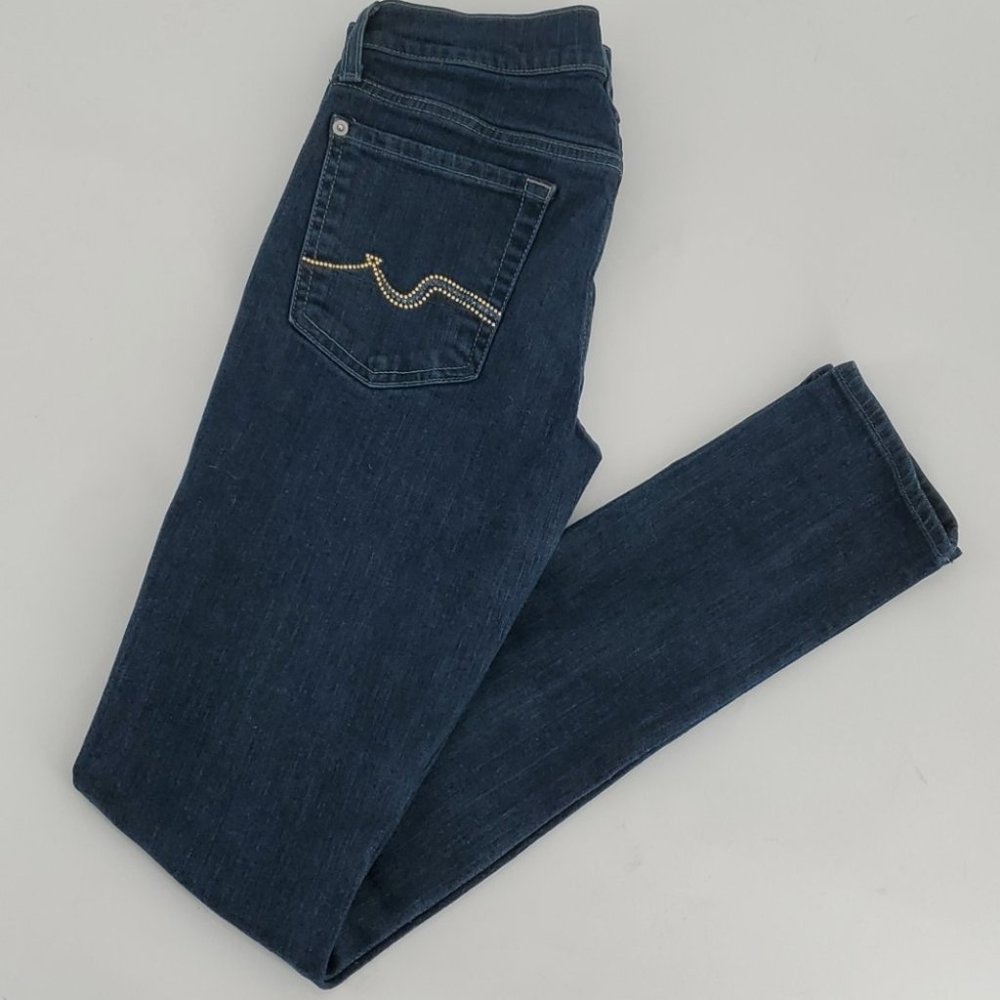 7 For All Mankind Roxanne Dk Wash Skinny Jeans 29